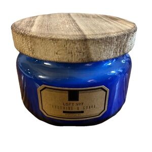 NEW Loft No 7 Tangerine & Guava Candle 6.35oz Discontinued Scent Blue Glass Jar